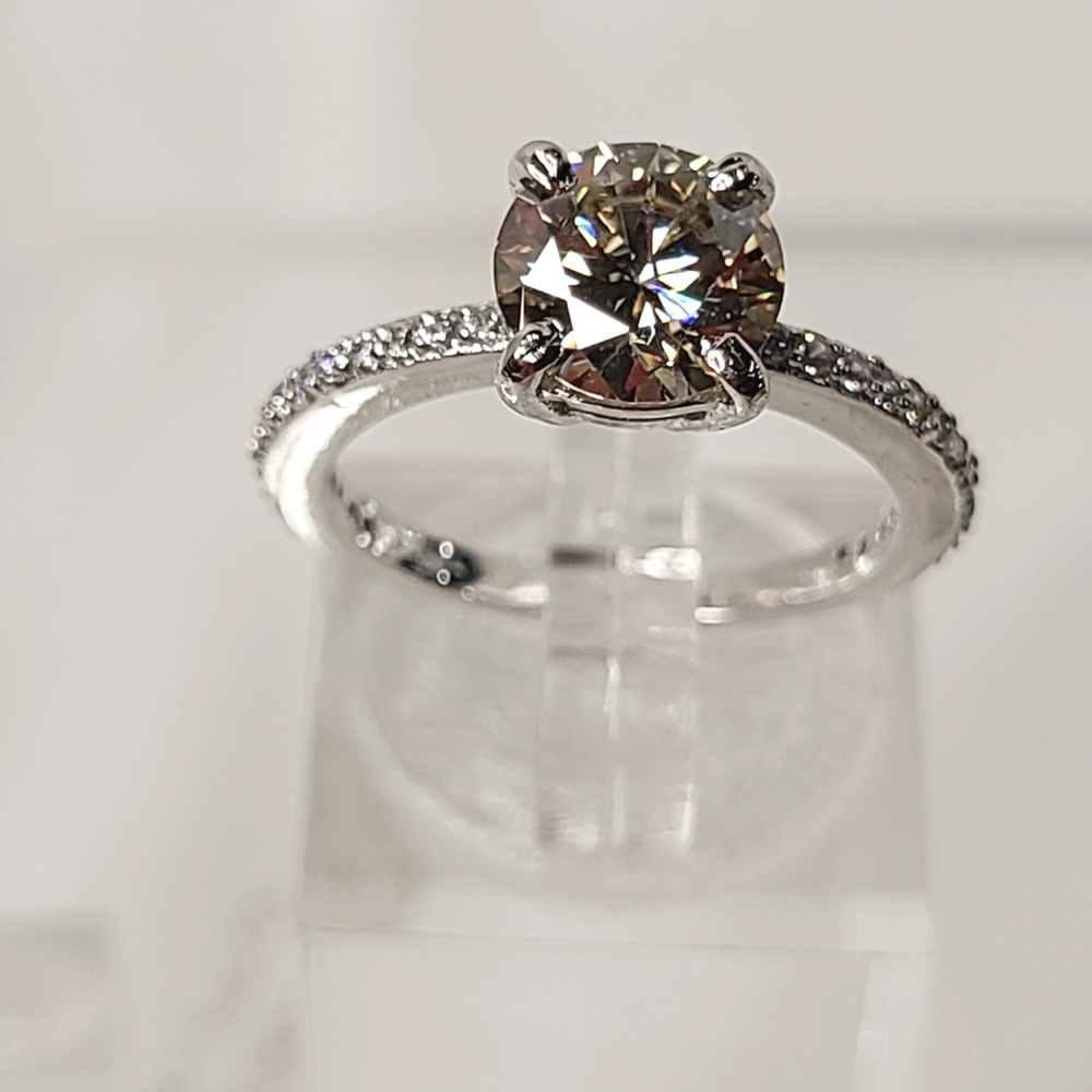 Moissanite 2.5 Carat Round Brillant Cut Solitare Ring